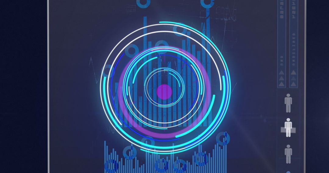 Futuristic Digital Interface with Interactive Graph