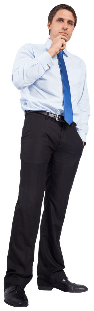 Confident Caucasian Businessman in Professional Attire on Transparent Background