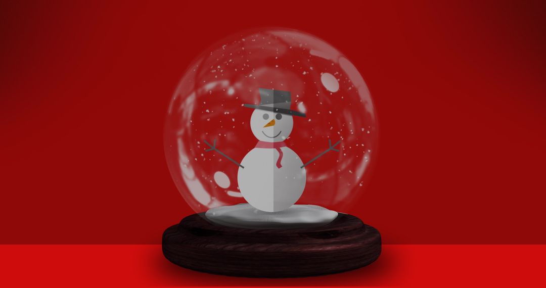 Snowman in Festive Snow Globe with Red Background - Free Images, Stock Photos and Pictures on Pikwizard.com