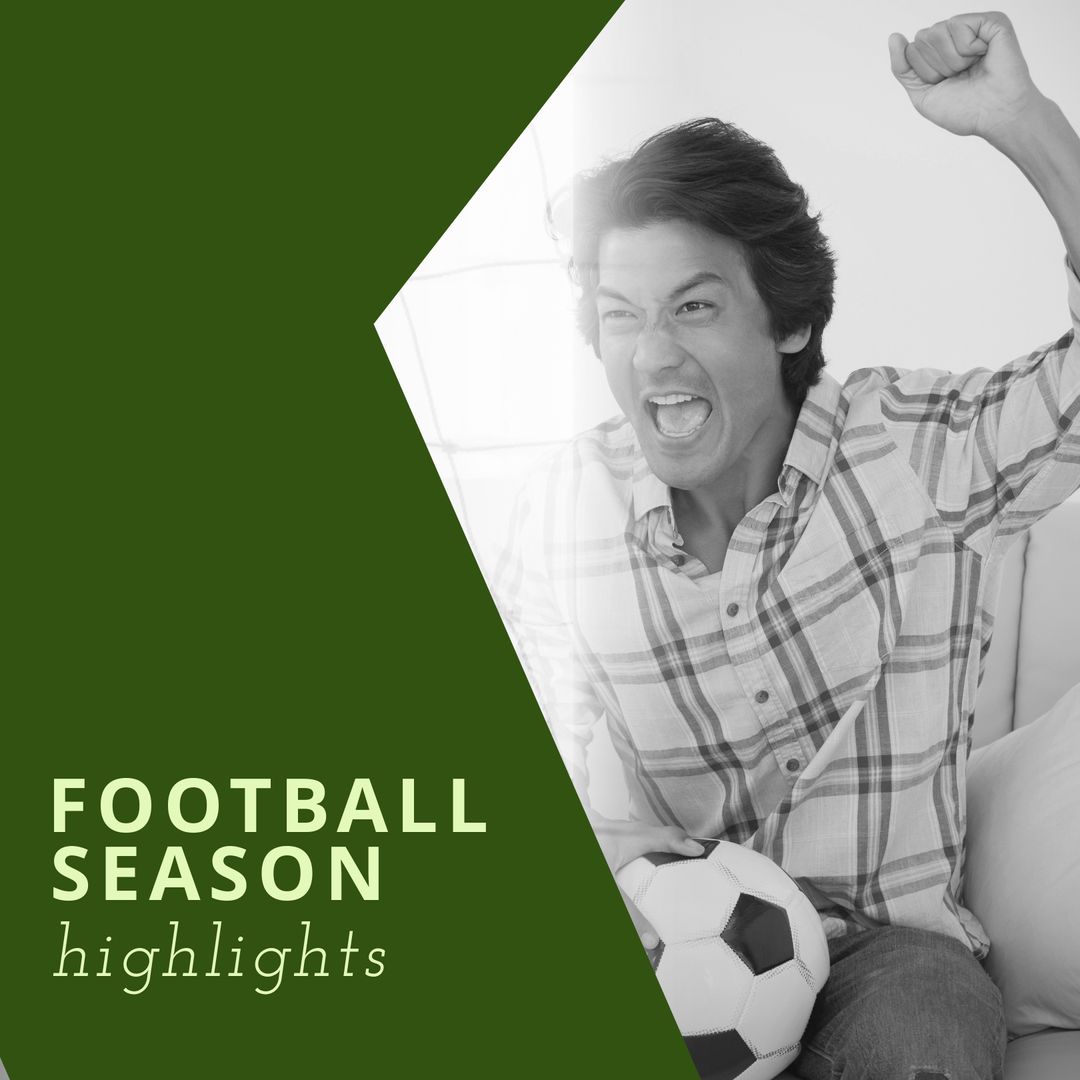 Excited Fan Jubilant During Football Season Highlights