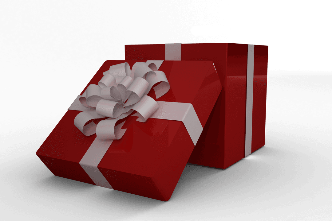 Red Transparent Gift Box with White Ribbon for Festive Celebrations