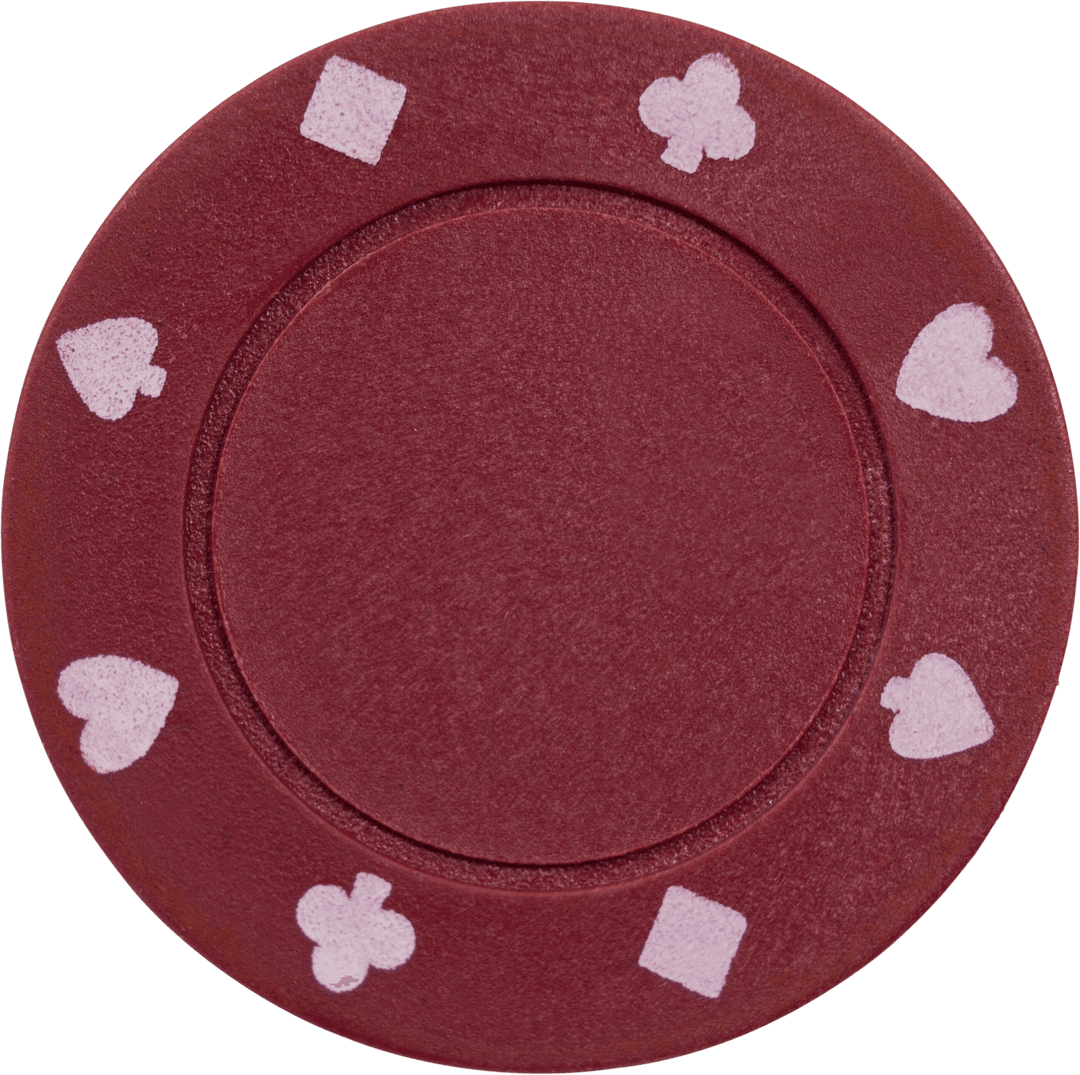 Red Gambling Chip on Transparent Background Illustration