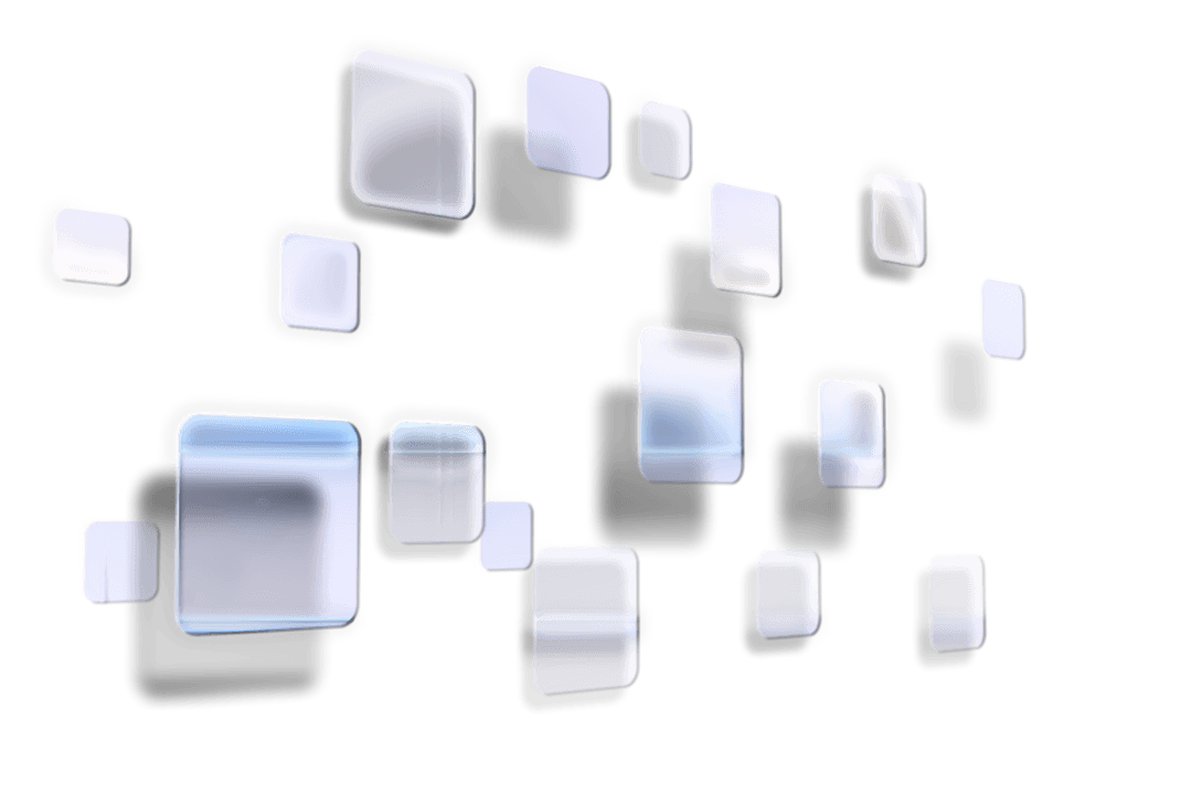 Geometric Digital Interfaces Hovering on Transparent Background