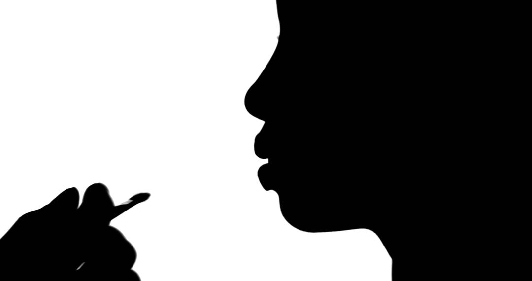 Silhouette of Child Eating with Spoon on White Background - Free Images, Stock Photos and Pictures on Pikwizard.com