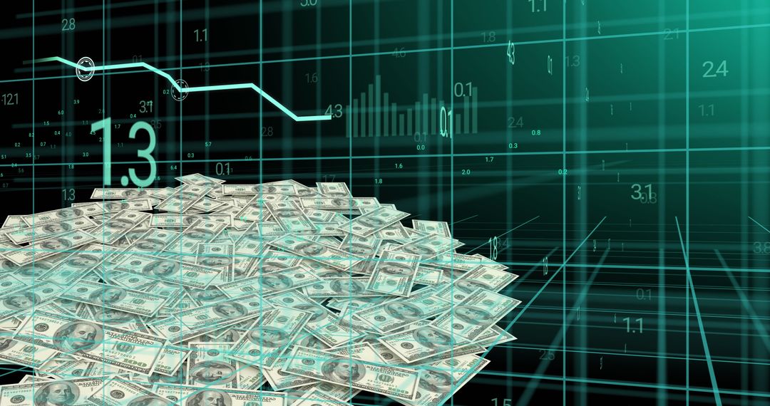 Financial Data and American Dollars - Digital Business Concept