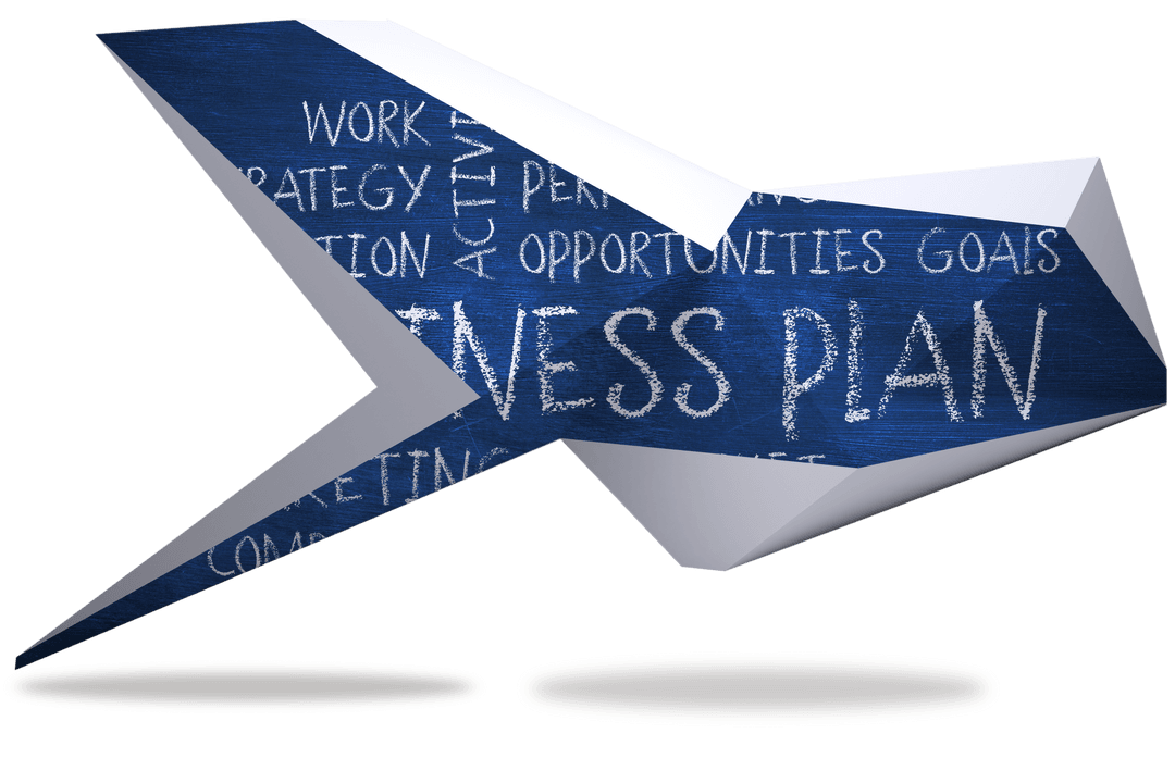 Transparent Abstract Screen with Business Plan Concepts