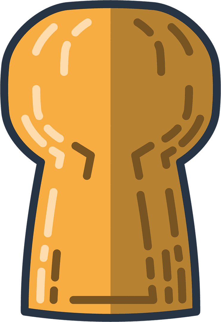 Large Yellow Cork Icon with Copy Space on Transparent Background