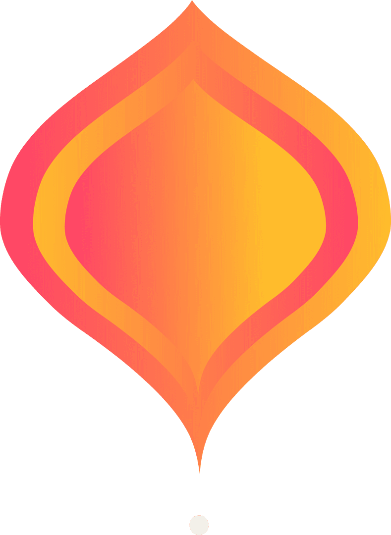 Abstract Flame with Gradient Layers on Transparent Background