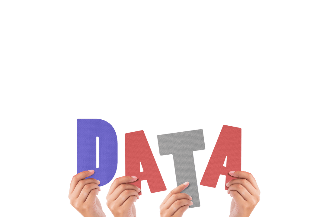 Transparent Letters 'Data' Held High for Creative Concepts