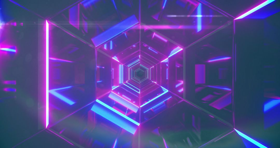 Neon Tunnel with Retro Sale Text for Marketing