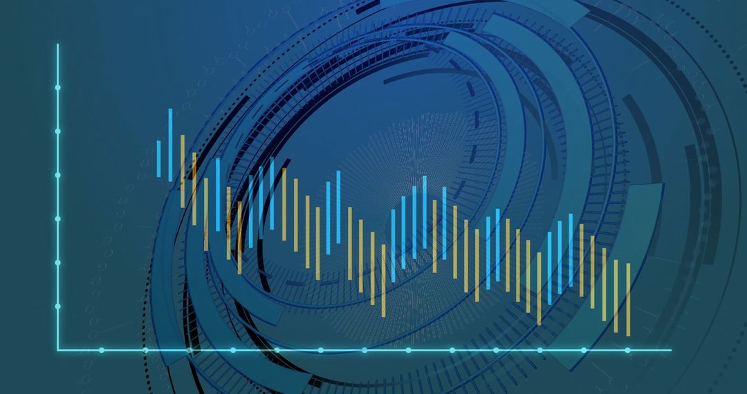 Futuristic Digital Interface with Data Graphs