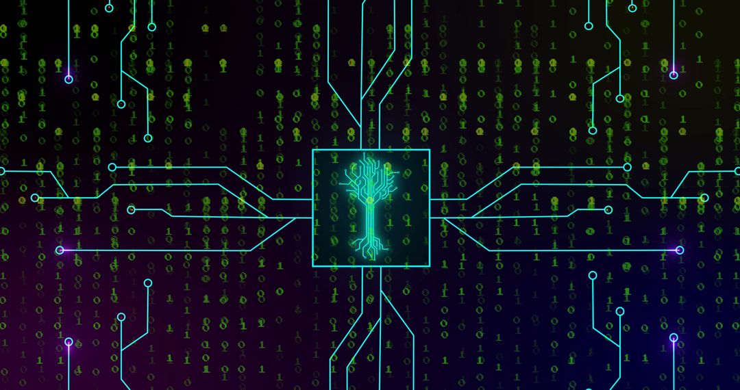 Futuristic Digital Tree Concept with Neural Connections