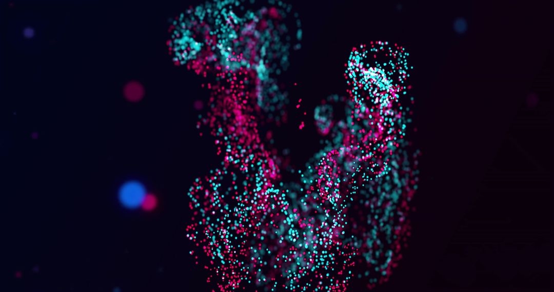 Dynamic Colorful Particles on Black Background
