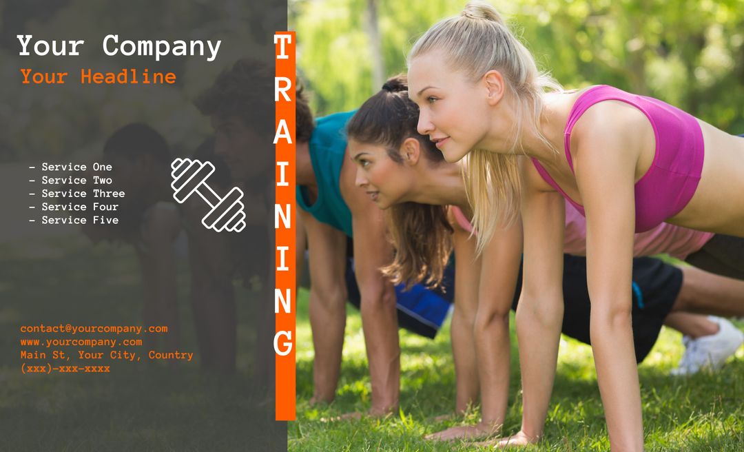 Outdoor Group Exercise Promoting Fitness and Team Building