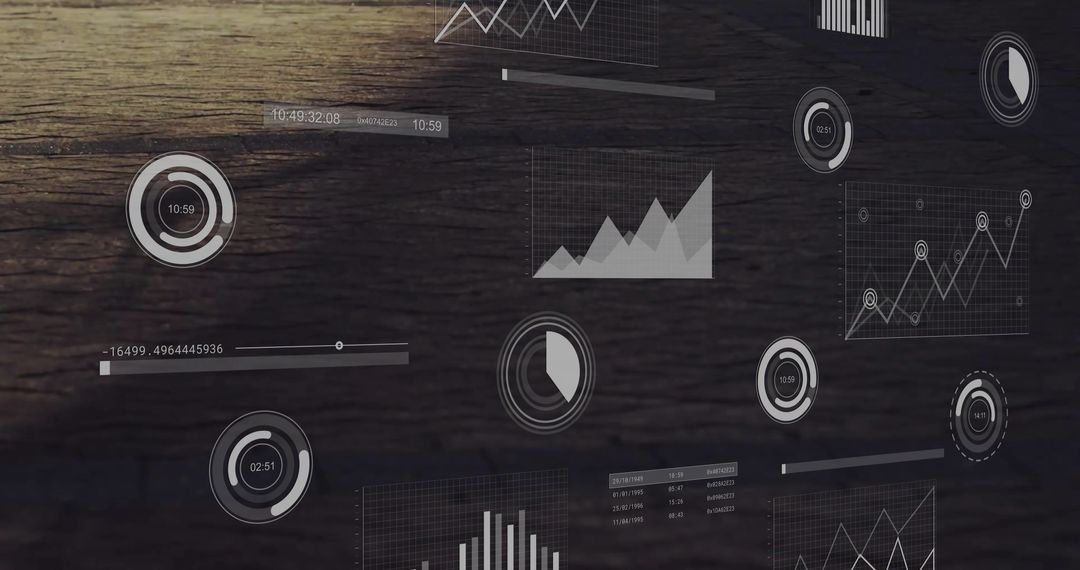 Digital Data Visualization with Technical Charts Overlay