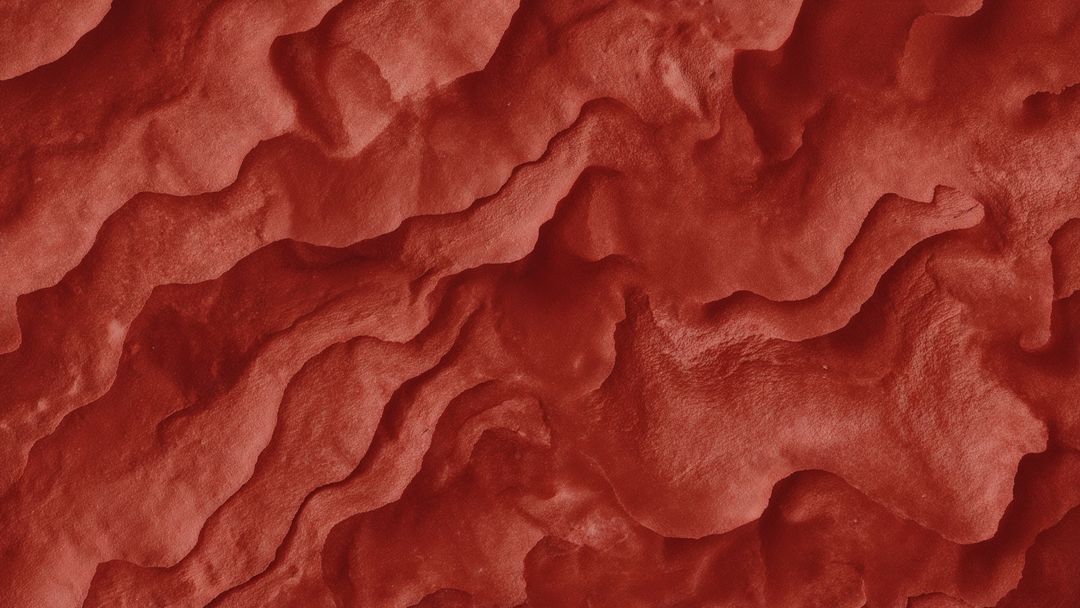 Abstract Organic Texture with Red Wavy Patterns