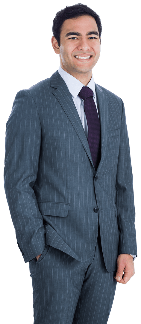 Transparent Background Smiling Businessman in Suit