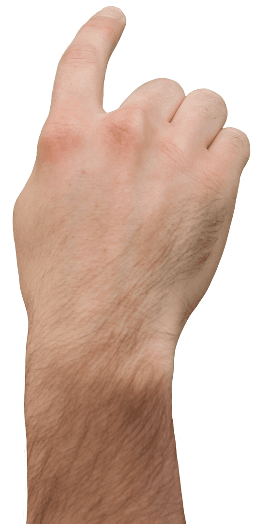 Pointing Finger on Transparent Background Isolated Gesture