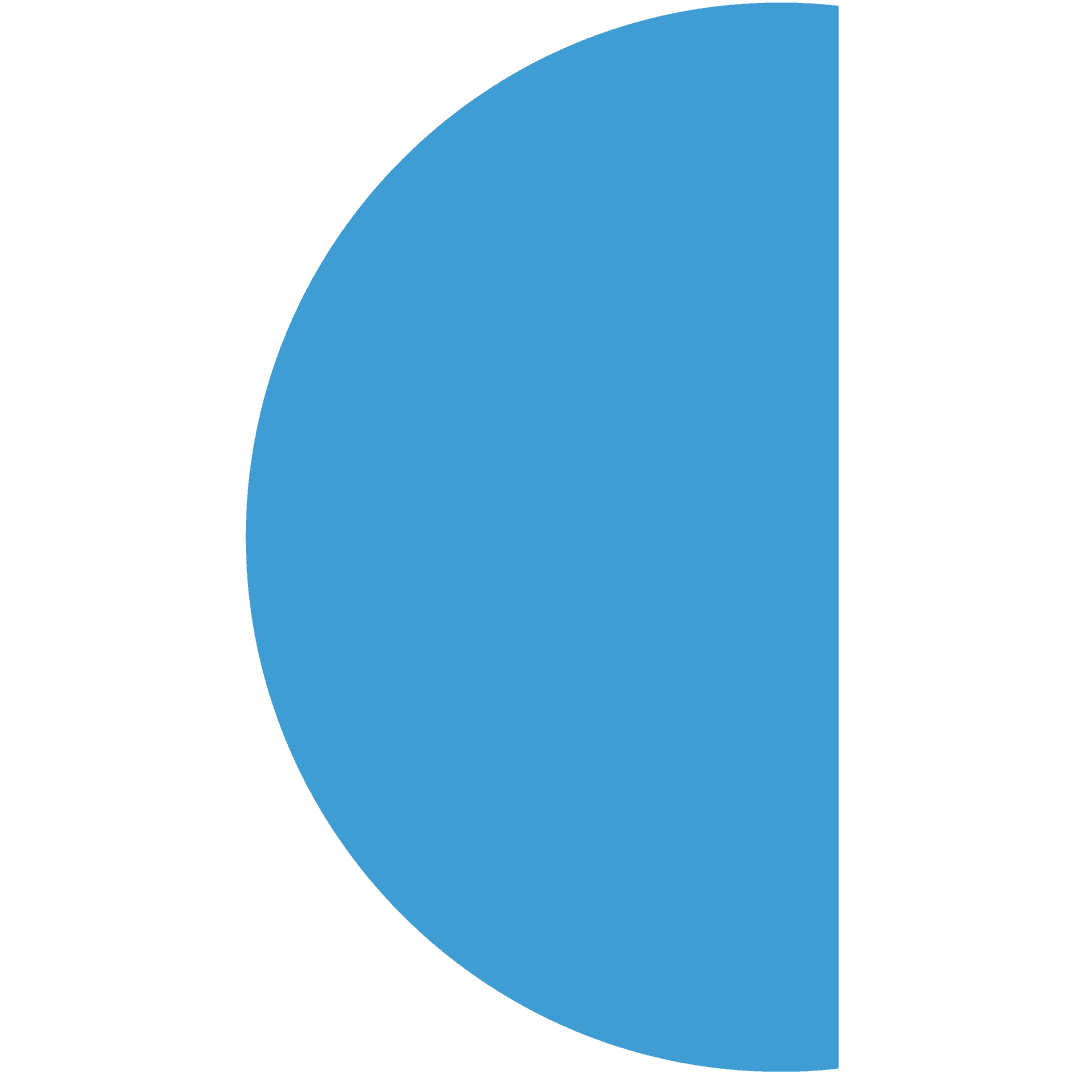 Blue Semicircle Graphic on Transparent Background