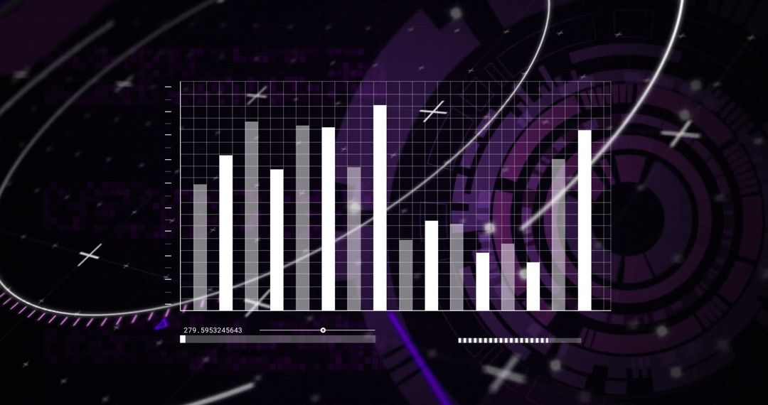 Futuristic Digital Data Chart with 3D Graphics