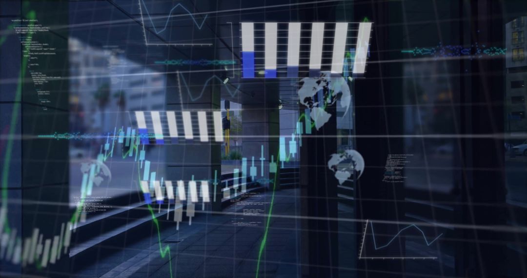 Multi-Layered Global Financial Data with Cityscape Background