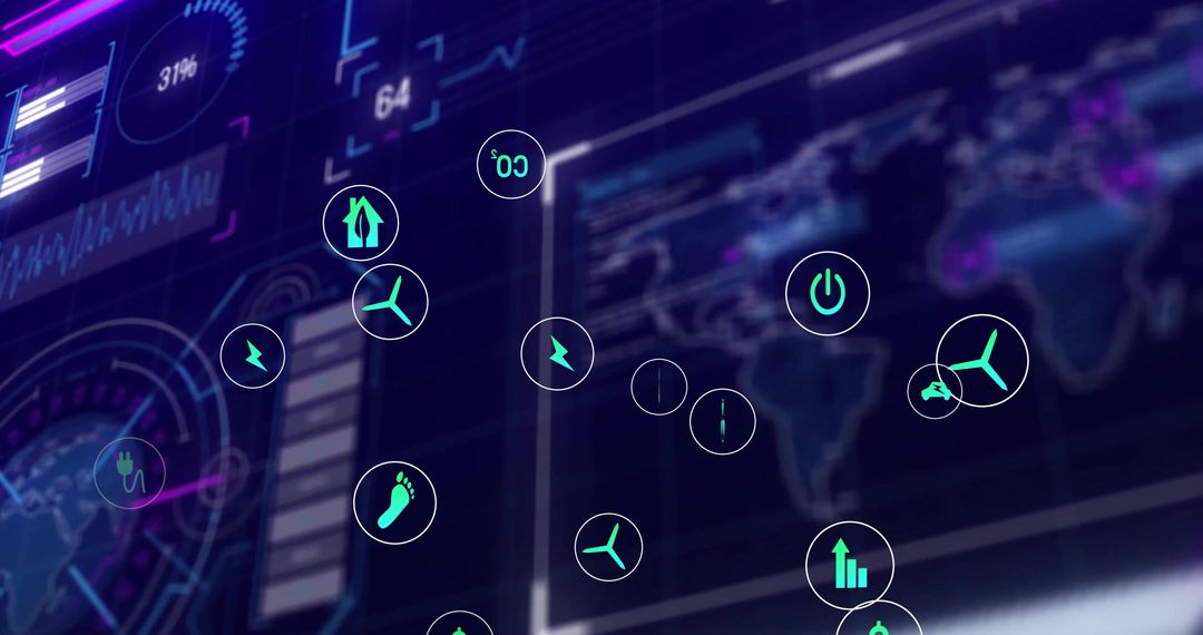 Futuristic Energy Data Interface with Digital Analytics