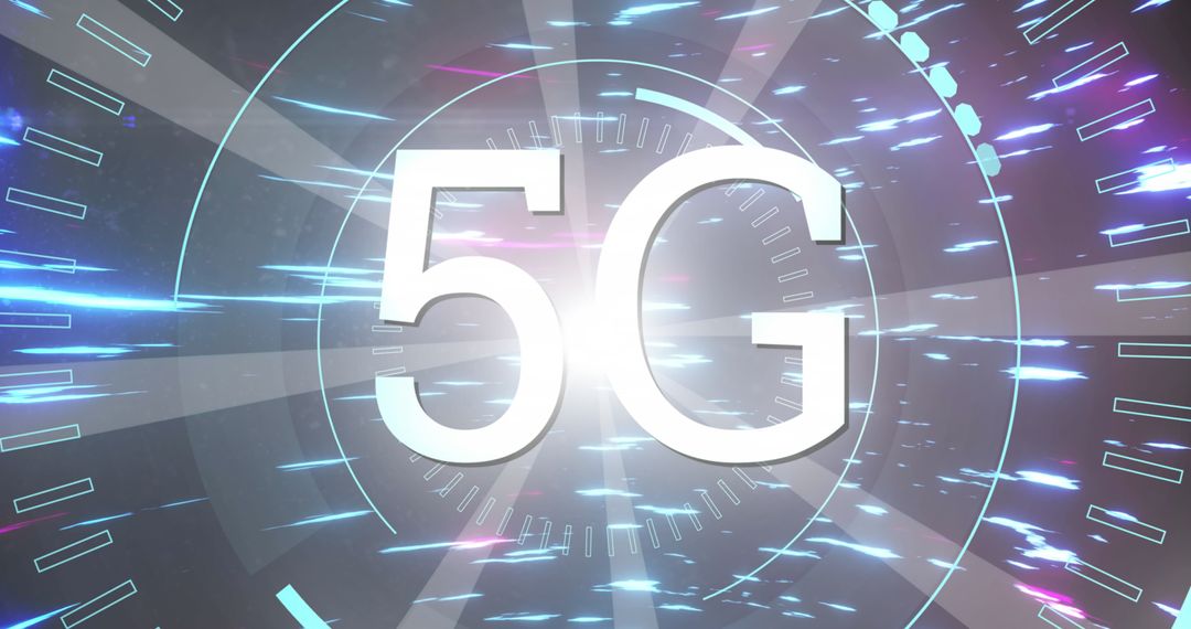 Digital 5G Technology Network Abstract Background