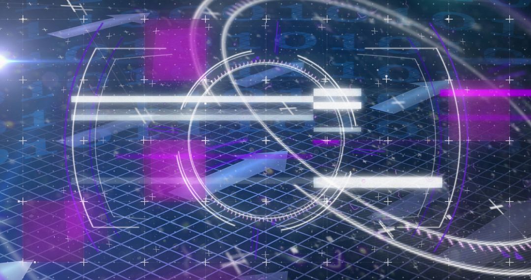 Futuristic Digital Hologram with Binary Technology Elements