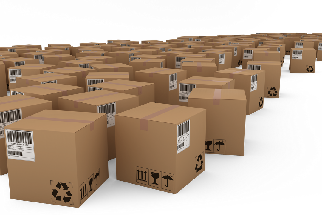 Rows of Transparent Background Brown Cardboard Courier Boxes - Download Free Stock Images Pikwizard.com