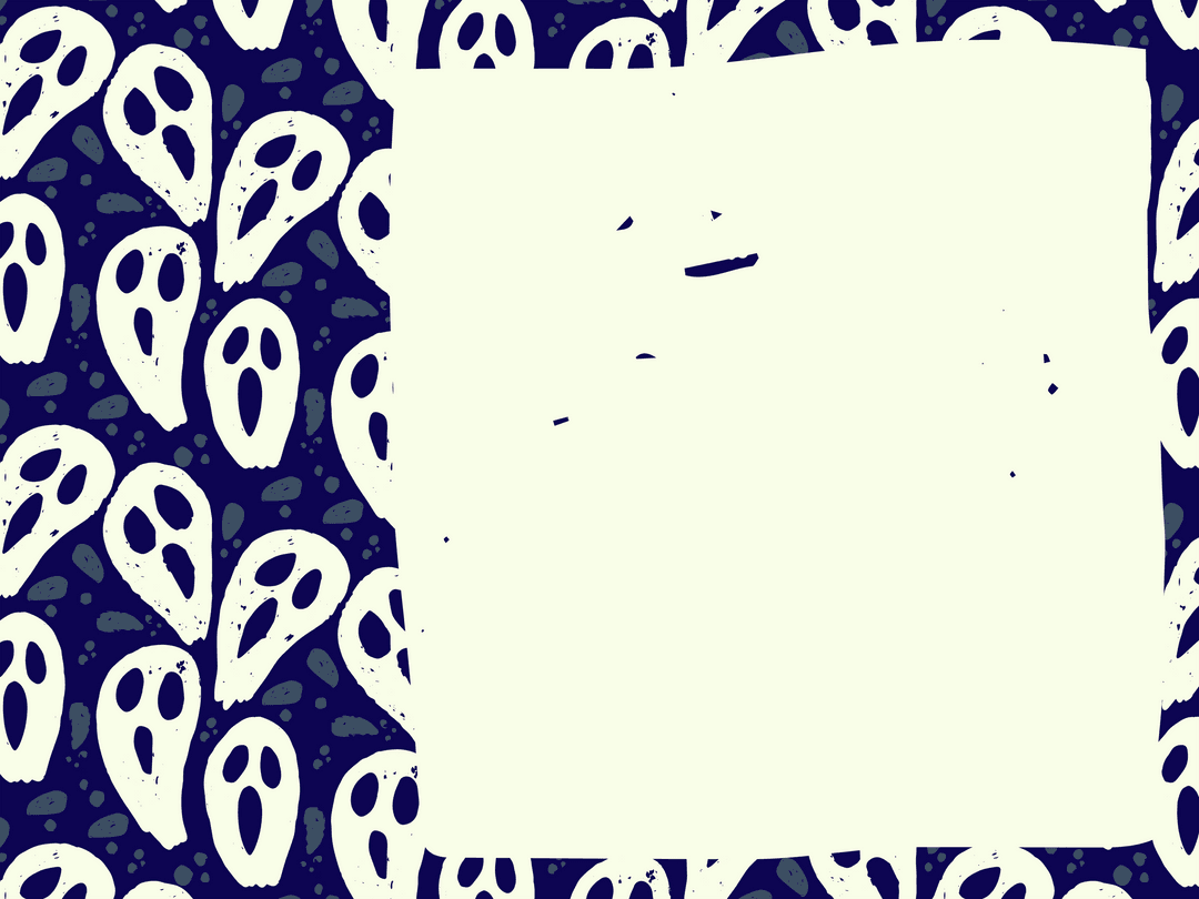 Transparent Frame on Spooky Ghost Pattern for Halloween Design