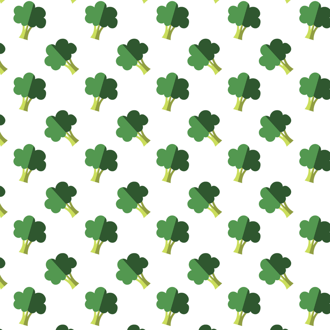 Green Tree Pattern on Transparent Background