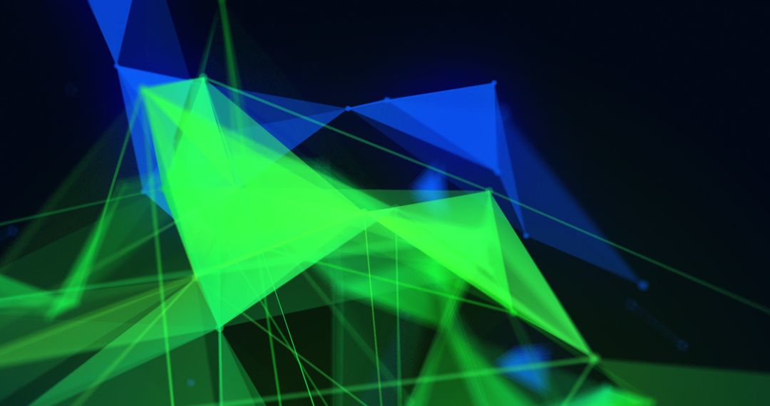Futuristic Green and Blue 3D Plexus Network