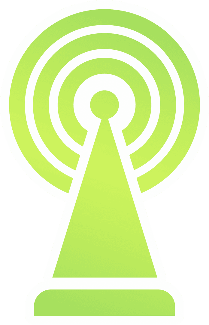 Transparent Green Satellite Antenna Vector Icon