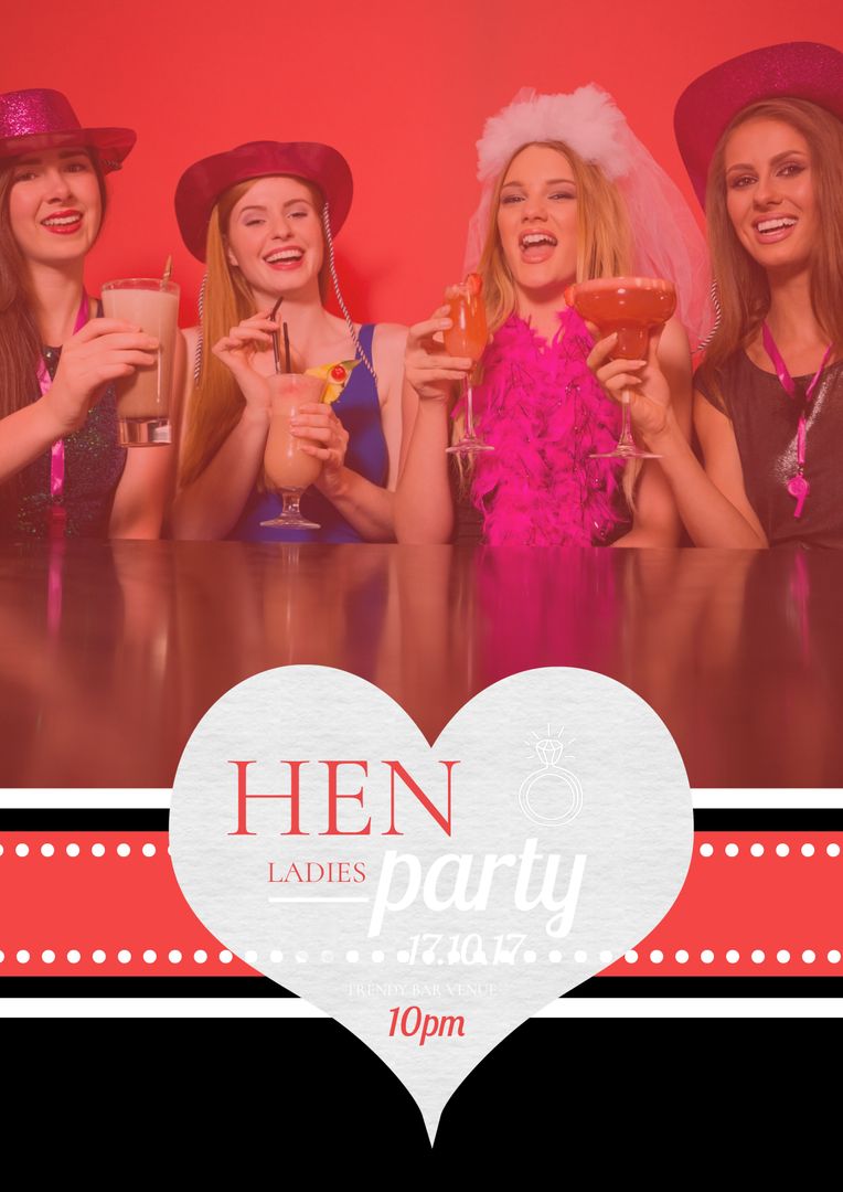 Group of Women Celebrating a Hen Party with Festive Drinks - Download Free Stock Templates Pikwizard.com