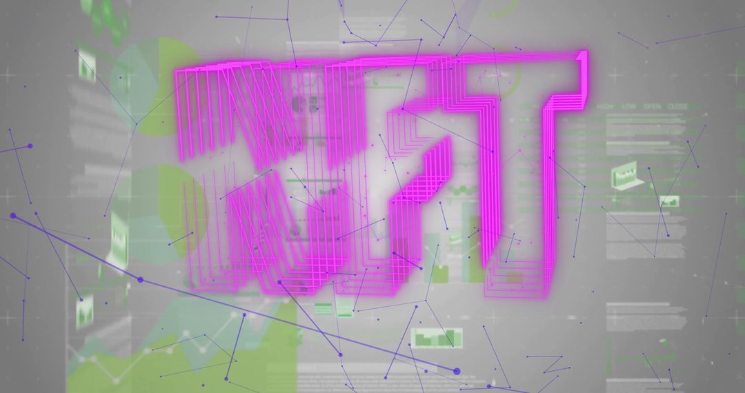 Neon Pink Chinese Data Text Over Computer Dashboard