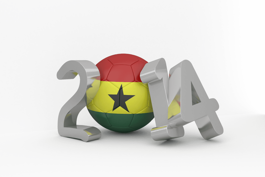 Transparent Football with Ghana Flag 2014 Theme Illustration