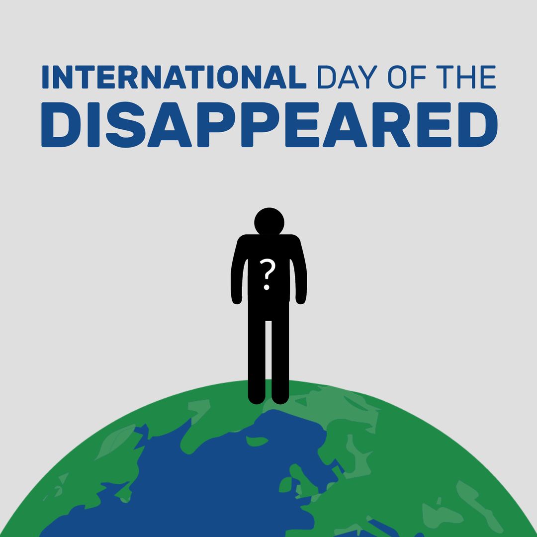 International Day of the Disappeared Illustration with Figure on Earth