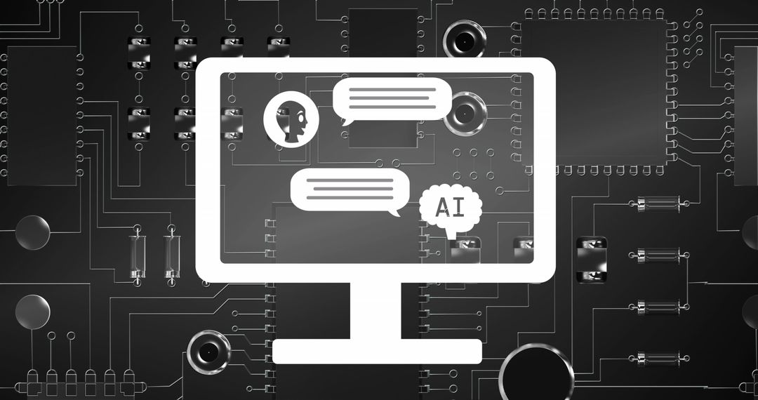 Artificial Intelligence Interface on Circuit Board Concept