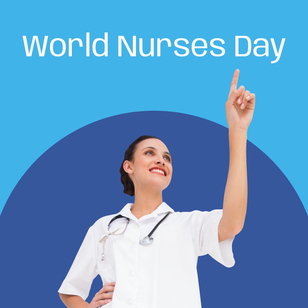 Smiling Nurse Pointing on World Nurses Day Celebration