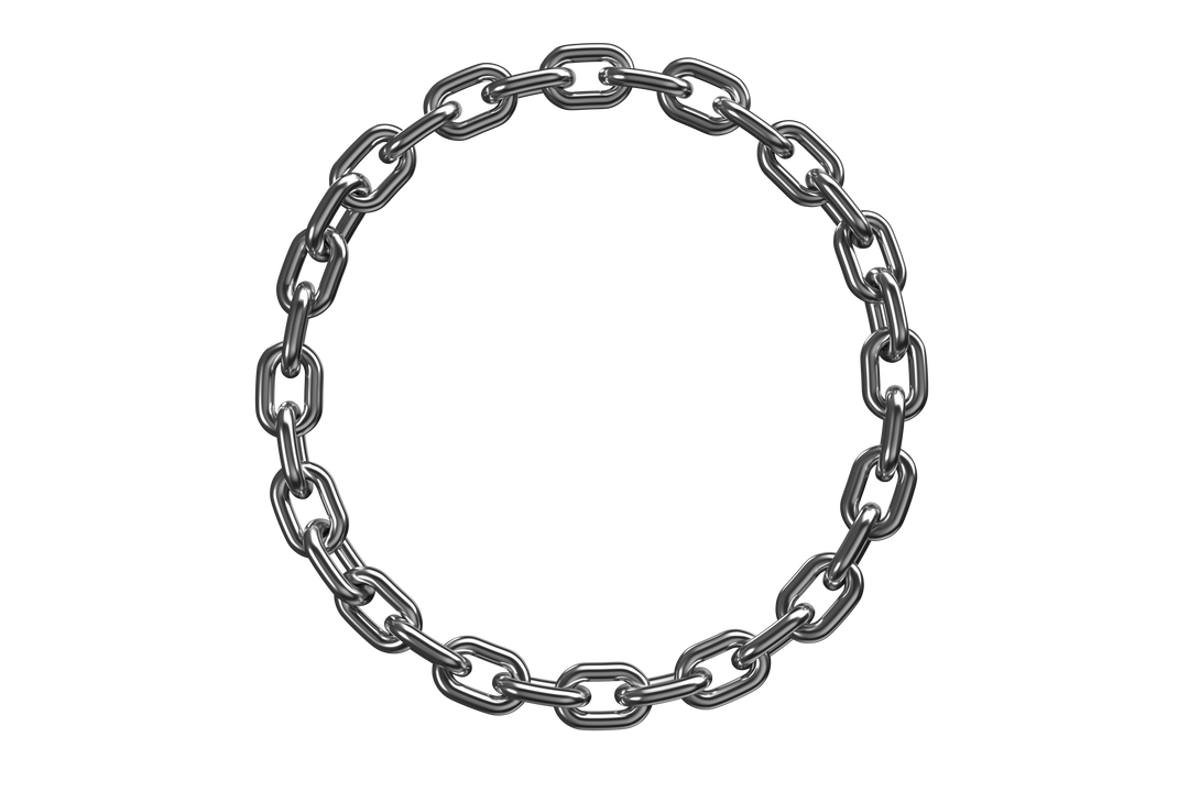 Stylish Transparent Circular Metallic Chain 3D Render on White Background - Download Free Stock Images Pikwizard.com