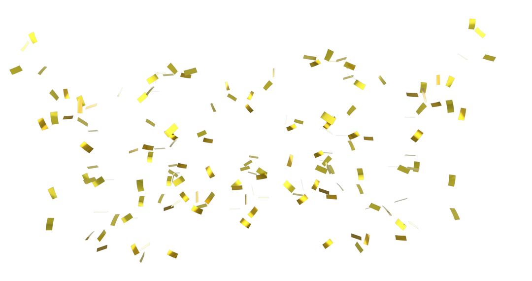 Gold Confetti Falling on a White Background Celebration - Free Images, Stock Photos and Pictures on Pikwizard.com