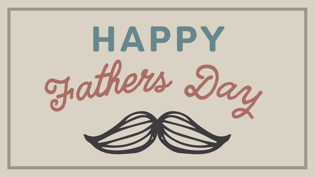 Happy Father's Day Transparent Greeting Text with Mustache Illustration
