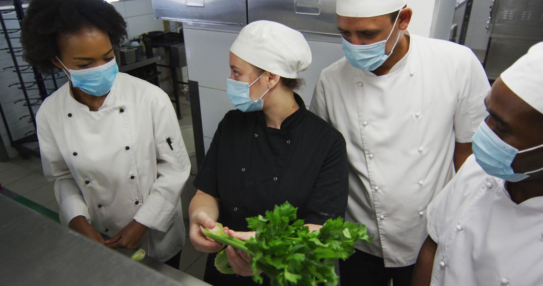 Kitchen Staff Learning Proper Cooking Techniques Together - Free Images, Stock Photos and Pictures on Pikwizard.com