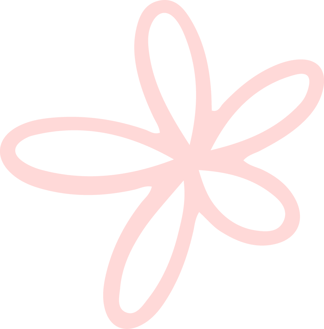 Elegant Continuous Line Pink Flower on Transparent Background