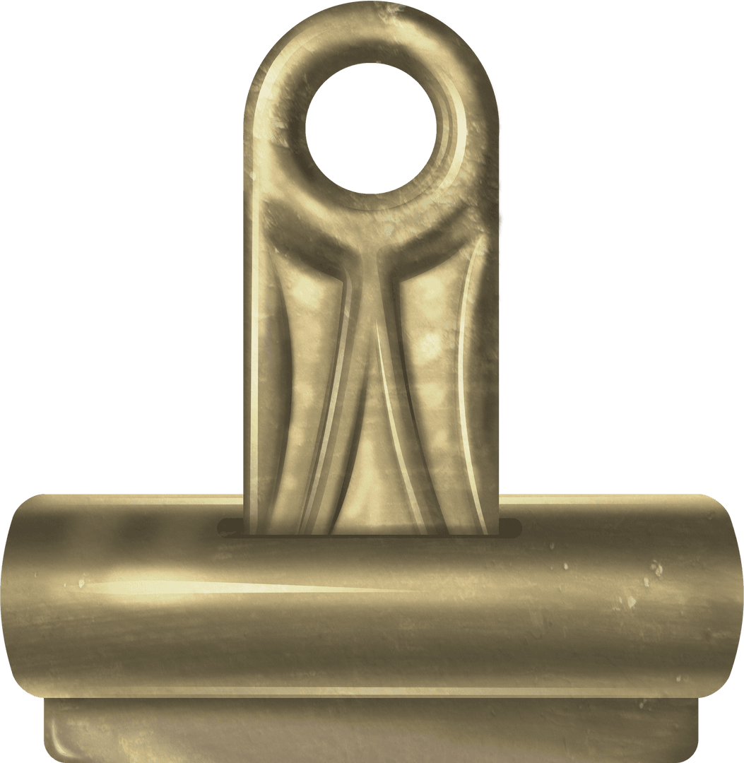 Golden Abstract Clip Shape on Transparent Background