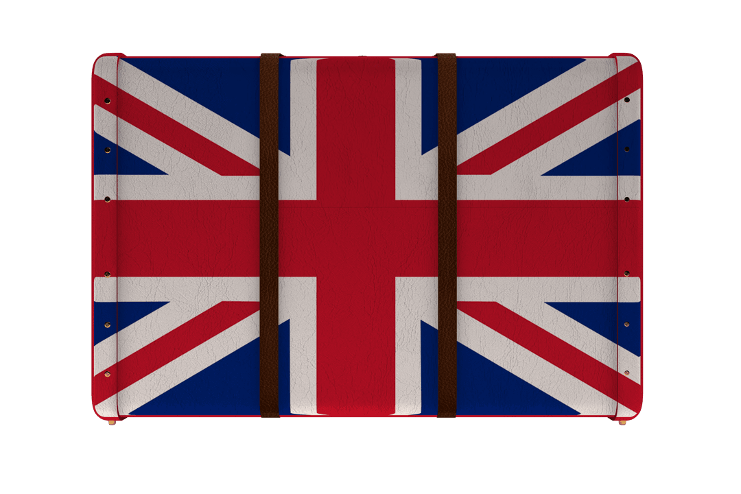 British Flag Themed Suitcase on Transparent Background
