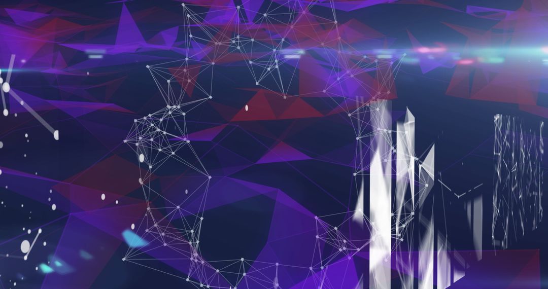 Abstract Digital Network Connections with Geometric Shapes