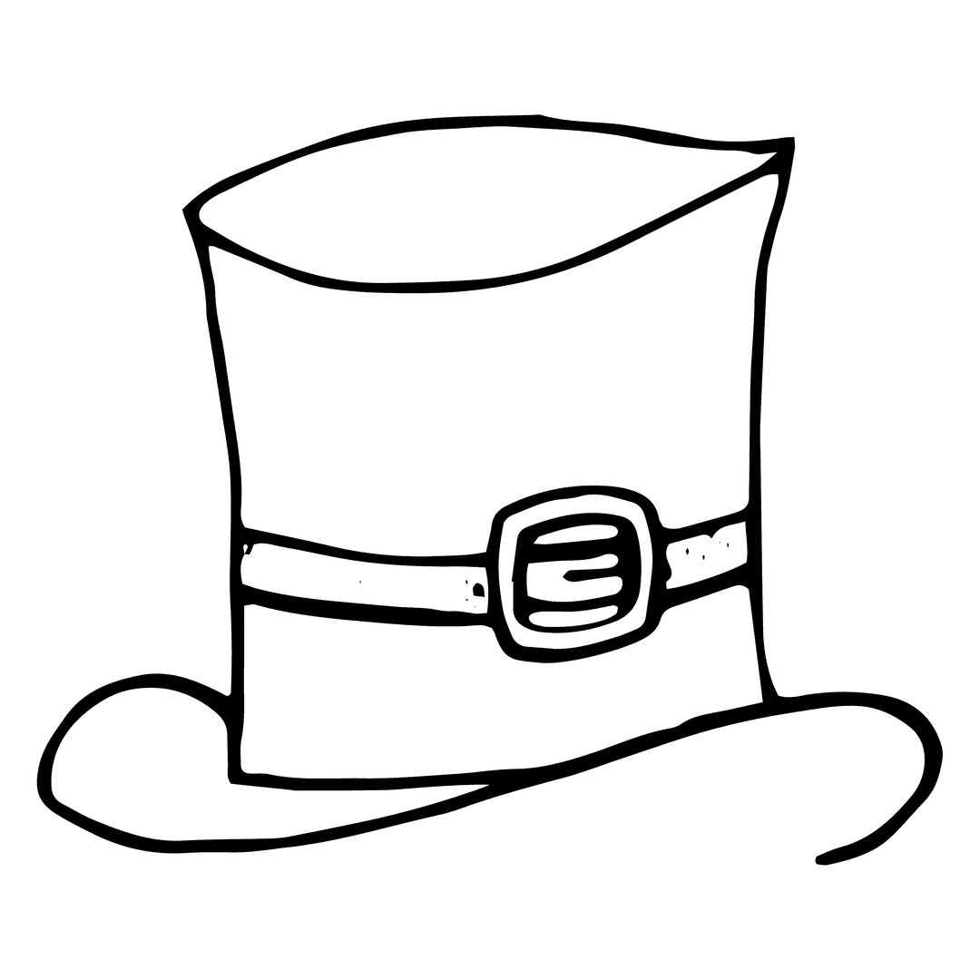 Stylish Hat Outline Illustration on Transparent Background