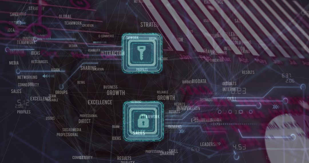 Abstract Concept of Global Cybersecurity and Data Encryption