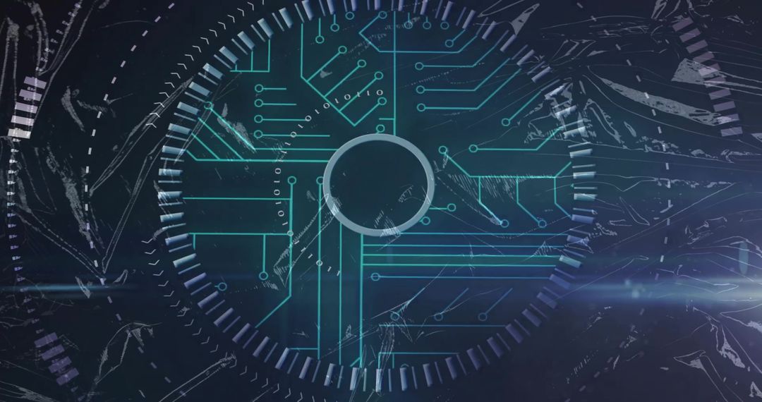 Futuristic Digital Interface with Glowing Circuitry